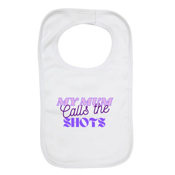 My Mum Calls The Shots Organic Infant Bib - Pink Thumbnail