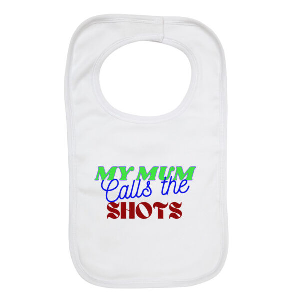My Mum Calls The Shots Organic Infant Bib - Rainbow Thumbnail
