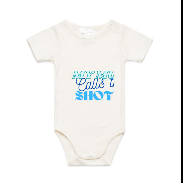 My Mum Calls The Shots Infant Onesie - Blue Thumbnail